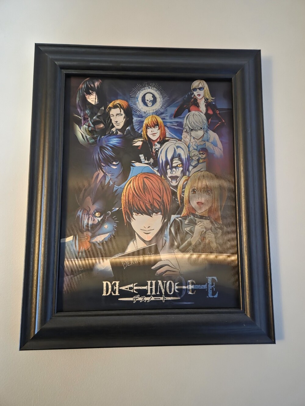 Anime Death Note Black Wood Framed 3D Art Ryuk, L , Misa & Light Yagami